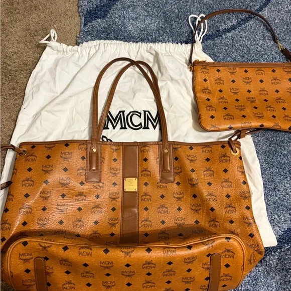 MCM Brown Logo Tote and Crossbody Set - Picture 4 of 5